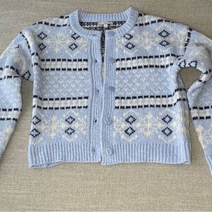 Brand New: Freshman1996 Light Blue and Navy Women’s Knit Sweater Size Medium